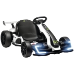 HOMCOM Go Kart Elettrico per Bambini 6-12 Anni 24V 12km/h con Seggiolino Regolabile, Bianco