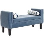 HOMCOM Panca Fondoletto con Braccioli Trapuntati e 2 Cuscini, in Ciniglia e Legno, 115.5x45x56 cm, Grigio e Nero