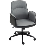 HOMCOM Silla de Escritorio Altura Ajustable con Función de Basculante y Reposabrazos Carga 120 kg Gris y Negro