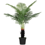 HOMCOM 120cm Artificial Areca Palm Tree with 9 PE Leaves, Decorative Artificial Plant with Plastic Pot and Flocked Soil, Fake Plant for Home Office Decor, Green