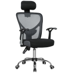 Vinsetto Chaise de Bureau Giratoire avec Hauteur Ajustable Dossier Inclinable Reposacabezas Regulable et Support Lombaire Gris Foncé