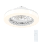 HOMCOM Deckenventilator mit LED-Lampe, 6 Geschwindigkeiten, Fernbedienung, Weiß
