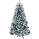 HOMCOM Árvore de Natal Artificial Nevado 180 cm com 796 Ramos e Suporte de Metal Árvore Natalina Nevado para Interior Verde
