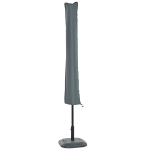 Outsunny Capa de Proteção Impermeável para Sombrinha Reta com Fecho e Cordão de Ajuste Cinza