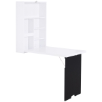 HOMCOM Escritório Mural Dobrável Prático e Elegante com Quadro Negro Integrado