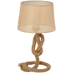 HOMCOM Nautical Style Table Lamp with Fabric Lampshade, Metal Frame Power Switch, 54cm Home Desk Lamp, E27 Base, for Bedroom, Living Room, Study, Beige