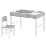 HOMCOM Kids Table and Chair Set, with Storage Space - Grey