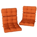 Outsunny Set of Two Padded Outdoor Seat Cushions - Orange