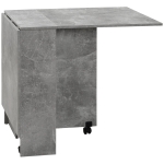 HOMCOM Mesa de Sala de Jantar Dobrável com 2 Prateleiras de Armazenamento e Rodas para Cozinha 75x140x74 cm Cinza