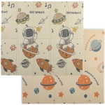 AIYAPLAY Tapis pour Enfants 0-6 Ans sur le Thème de l'Espace avec Surface Imperméable en XPE Multicolore, 196x176x1,5 cm