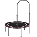 SPORTNOW 40" Foldable Fitness Trampoline Rebounder with Handle, Pink