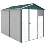 Outsunny 9x 6FT Metal Outdoor Garden Shed, Galvanised Tool Storage Shed w/ Sloped Roof, Lockable Door for Patio Lawn, Green