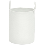 HOMCOM Coș pentru Rufe de 36L, Portabil și Pliabil cu Mânere, Coș de Rufe din Bumbac Natural, Ø38x45 cm, Alb Crem