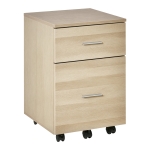 HOMCOM Caisson de bureau caisson de rangement mobile 2 tiroirs 5 roulettes en panneau de particules 39,5 x 39 x 58,5 cm chêne