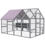 PawHut Pollaio recinto per galline, accessibile, resistente alle intemperie, 280 x 185,5 x 188 cm, Grigio