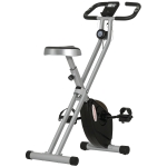 SPORTNOW Cyclette Pieghevole Magnetica a 8 Livelli con Display LCD, Rotelle e Sellino Regolabile, Grigio e Nero