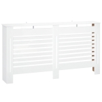 HOMCOM Copritermosifoni a Doghe con Ripiano Portaoggetti, in Legno, 172x19x81 cm, Bianco