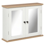 kleankin Bathroom Mirror Cabinet Wall Mounted Storage Cupboard with Double Door and Adjustable Shelf, White