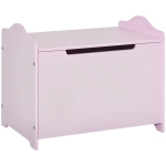 HOMCOM Coffres à jouets pour enfants Boîte à jouets malle de rangement dim. 60L x 40l x 48H cm vérin pneumatique MDF rose