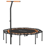 SPORTNOW Fitness Trampoline, Trainings Trampoline met verstelbare Handgreep, stabiel en stil, voor binnen, Staal, Oranje