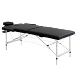 HOMCOM Table de massage pliable portable + housse de transport charge max. 225 Kg hauteur réglable 210 x 90 cm noir