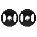 SPORTNOW Conjunto de 2 Discos de Pesas de 5 kg con Orificio de 5 cm para Entrenamiento de Fuerza  Ø24x3,5 cm Negro