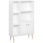 HOMCOM Mobiletto Libreria con Piedini in Legno di Pino Bianco 80x23.5x123cm