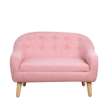 HOMCOM 2 Seater Toddler Chair Kids Mini Sofa Children Armchair Seating Chair Bedroom Playroom Furniture Pink