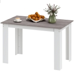 HOMCOM Table à manger table de cuisine moderne avec grand plateau 4-6 personnes en panneau de particules 120x69x75cm gris