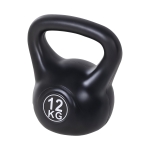 HOMCOM Pesa Rusa de 12 kg Kettlebell Relleno de Arena con Mango Ancho Antideslizante para Entrenamiento 27x21x31 cm Negro