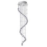 HOMCOM Modern Crystal Chandelier Ceiling Light Pendant Lamp Chrome Finish Glass Droplets New, for Living Room, Bedroom, Hallway, Ф30 x 120cm