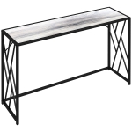 HOMCOM Console Table, Industrial Sofa Table with Metal Frame for Living Room, Hallway, 120 cm, Grey
