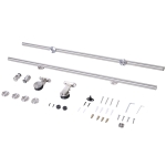HOMCOM Wooden Sliding Door Kit Stainless Steel Smooth Operation Hardware Track Kit System Unit For Single Door 2000mm