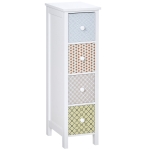 HOMCOM Chest of Drawers, 4 Drawer Dresser, Storage Organizer Toilet Tissue Cabinet for Bedroom, Bathroom