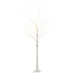 HOMCOM 6ft Artificial White Birch Tree Light with Warm White Pre-Lit LED Light for Indoor and Covered Outdoor Use