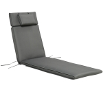 Outsunny Garden Sun Lounger Cushion Replacement Soft Sunbed Reclining Chair Relaxer Pad with Pillow, Cushion ONLY - Grey