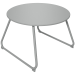 Outsunny Table basse de jardin ronde, table d'appoint extérieur, Ø60 cm, patins antidérapants réglables, métal époxy, gris