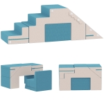 AIYAPLAY Set 2 Costruzioni Morbide per Bambini, in Ecopelle e Schiuma, 131x39x44 cm, Beige e Blu