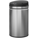 HOMCOM Poubelle de Cuisine Automatique 30 L Capteur Infrarouge Fermeture Automatique Anti-Empreintes Acier Inoxydable Argent
