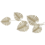 HOMCOM Set van metalen wanddecoraties, gelakte afwerking, bladvorm, goudkleurig