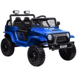 AIYAPLAY 12V Battery Powered Kids Ride-On Car, Electric Truck w/ Spring Suspension, Remote, Music, Horn, Lights, Blue