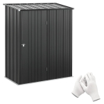 Outsunny Abrigo de Jardim 1,34m² 161,5x94,5x196 cm Abrigo de Exterior de Aço Galvanizado com Porta e Fechadura Preto