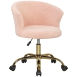 Vinsetto Bürostuhl, höhenverstellbarer ergonomischer Bürostuhl, drehbarer Sitz, Stahlgestell, Rosa