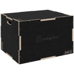 SPORTNOW Cutie Pliometrică pentru Sărituri cu 3 Înălțimi din Lemn Antiderapant, 61-51-41 cm, Negru