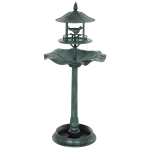 Outsunny Bain d'oiseaux abreuvoir pour oiseaux jardinière 3 en 1 Ø 50 x 113 cm polypropylène vert-de-gris