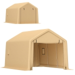 Outsunny Carpa de garaje 3x5,2 m, cochera exterior carpa para coche amarilla Crema con rollo desmontable