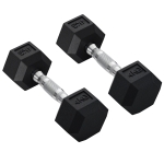 HOMCOM Hexagon Hanteln, 2er Set Hanteln mit gerändeltem Griff, Kurzhantelset aus Gusseisen, 2 x 4 kg, Kurzhanteln für Männer Frauen, Zuhause, Fitnessstudio, Krafttraining