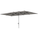 Outsunny Parasol de jardín exterior, parasol doble rectangular 451x264 cm con manivela tela poliéster 200g/m² Gris oscuro