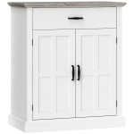 HOMCOM Buffet de salón estilo moderno con armario de 2 puertas, cajón y estante ajustable, 75,2x40x91,5 cm, blanco