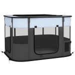 PawHut Parque recinto plegable para perro gato animales pequeños en tela Oxford con almacenamiento 94x74x60 cm Gris y Negro